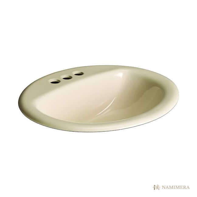 Namimera 20 in. Drop-In Oval Vitreous China Bathroom Sink, White - detail view