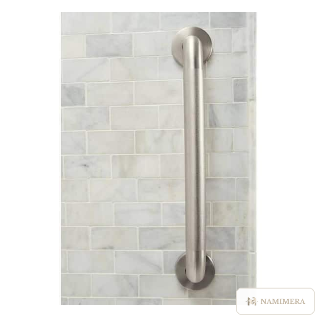Namimera Concealed Screw Grab Bar, ADA Compliant, 1-1/4 in. Diameter, 24 in., Peened Stainless Steel - detail view