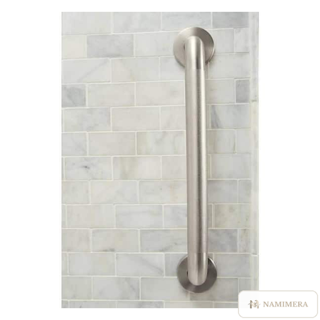 Namimera Concealed Screw Grab Bar, ADA Compliant, 1-1/4 in. Diameter, 24 in., Peened Stainless Steel - detail view