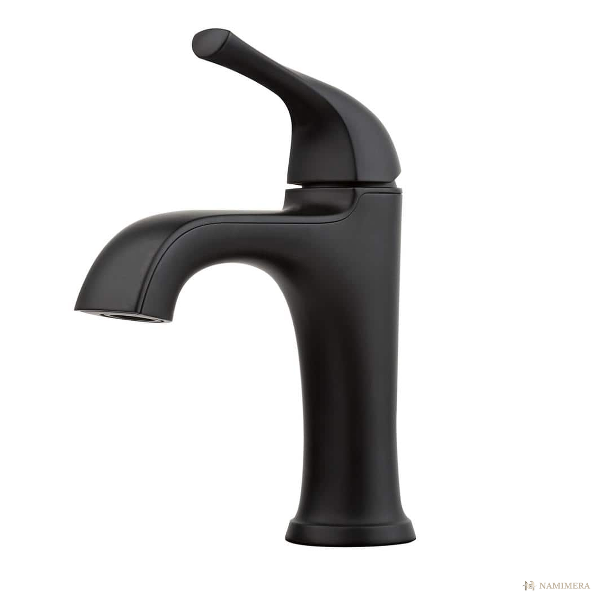 Namimera Single-Hole Single-Handle Mid-Arc Bathroom Faucet with Drain, 1.2 GPM, Polished Chrome - mb finish