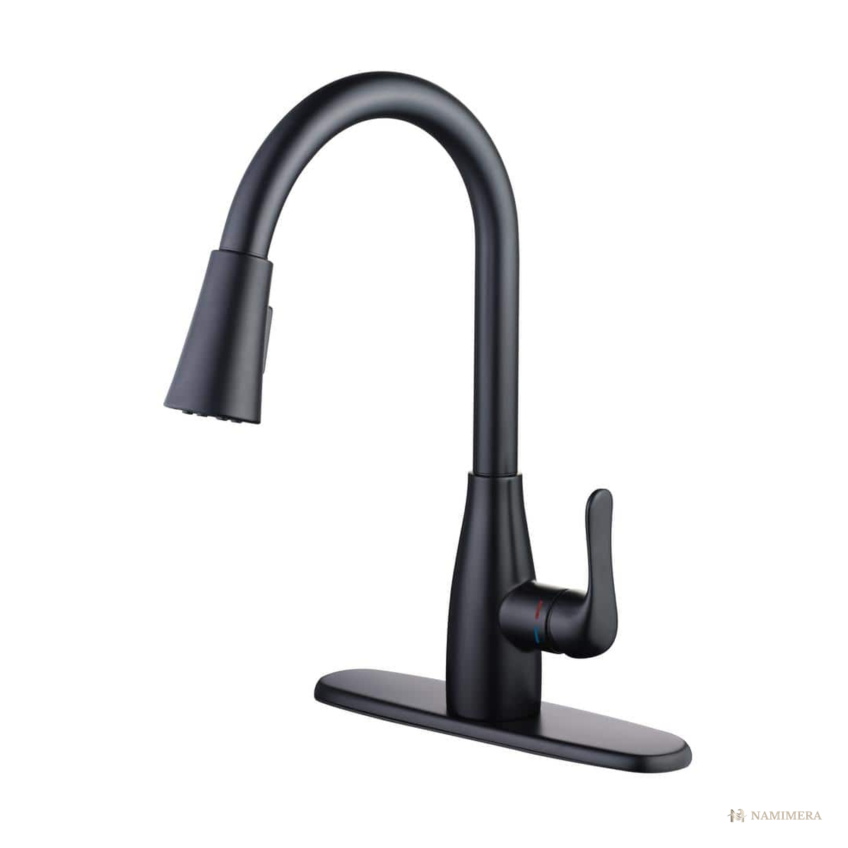 Namimera Single-Handle Pull-Down Kitchen Faucet with Power Spray, 1.8 GPM, Stainless Steel - mb finish