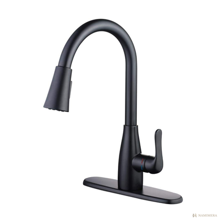 Namimera Single-Handle Pull-Down Kitchen Faucet with Power Spray, 1.8 GPM, Stainless Steel - mb finish