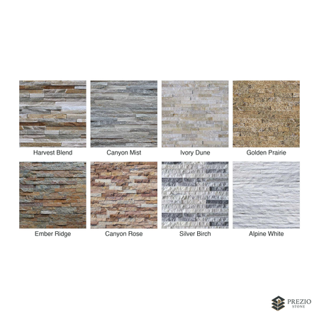 Prezio Stone Sierra Ridge Quartzite Ledger Stone Panel - finish and colorway swatches