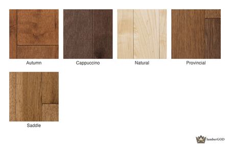 Lumber God Solid Hickory Hardwood Flooring, 3/4 in, Prefinished - finish options overview