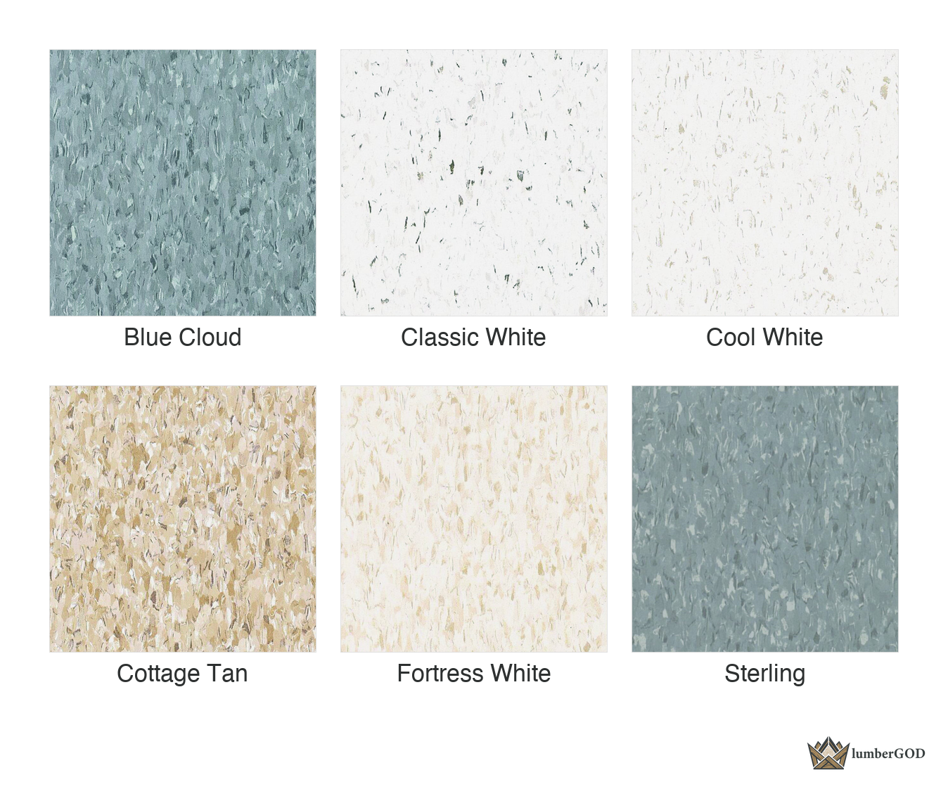 Lumber God Commercial VCT Floor Tile, 12x12, 1/8 in - finish options overview