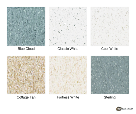 Lumber God Commercial VCT Floor Tile, 12x12, 1/8 in - finish options overview