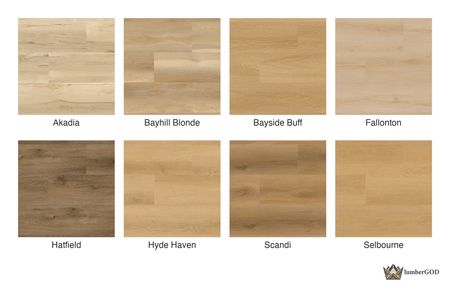 Lumber God 22 Mil Commercial Glue Down Luxury Vinyl Plank, 9x48 - finish options overview