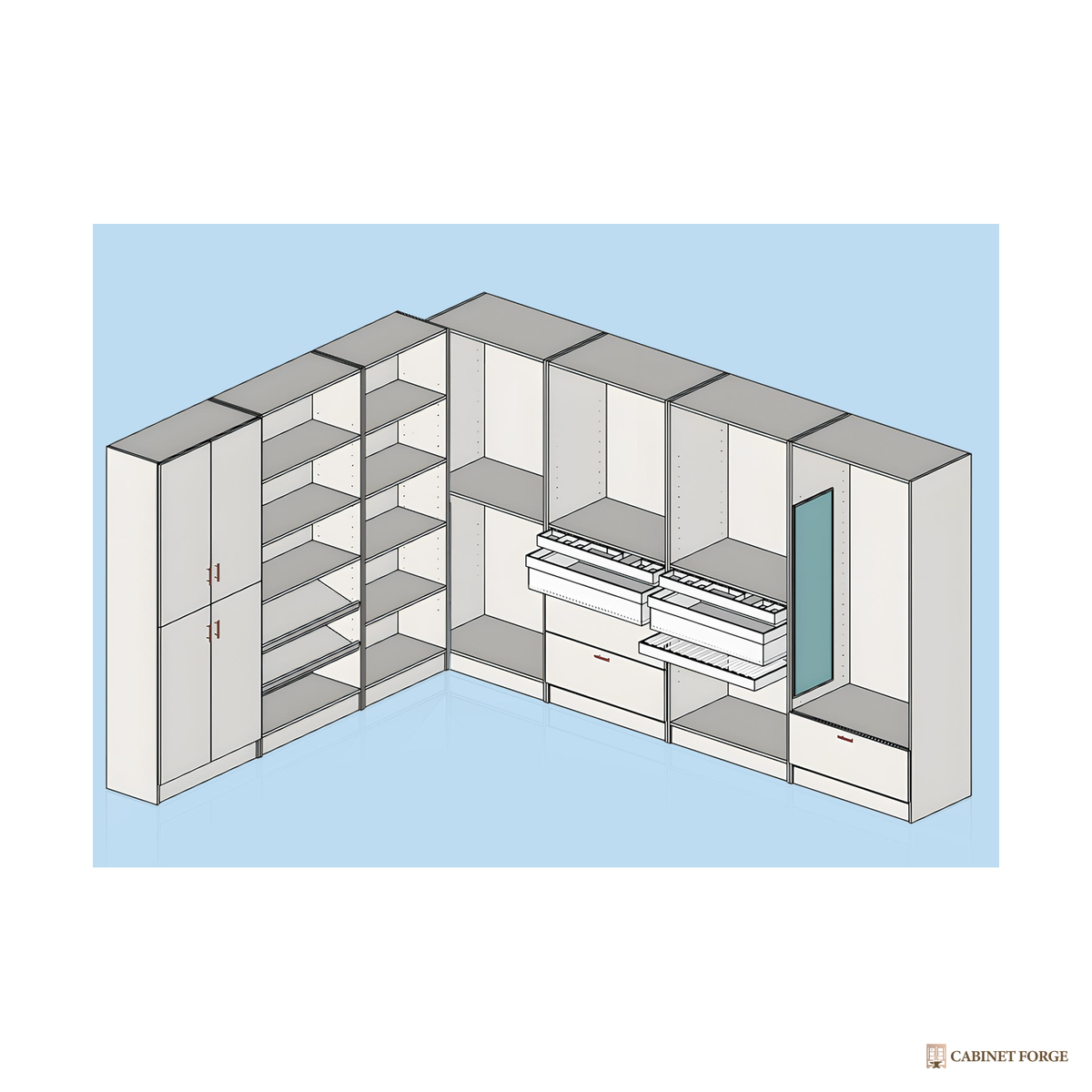 Cabinet Forge Closet Tower Cabinet Set - product view