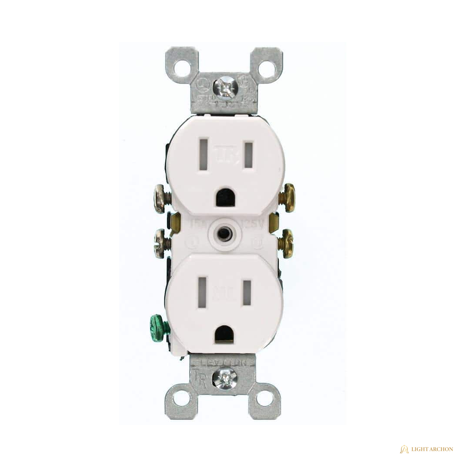Light Archon Hearthline 15A Duplex Outlet - angle view