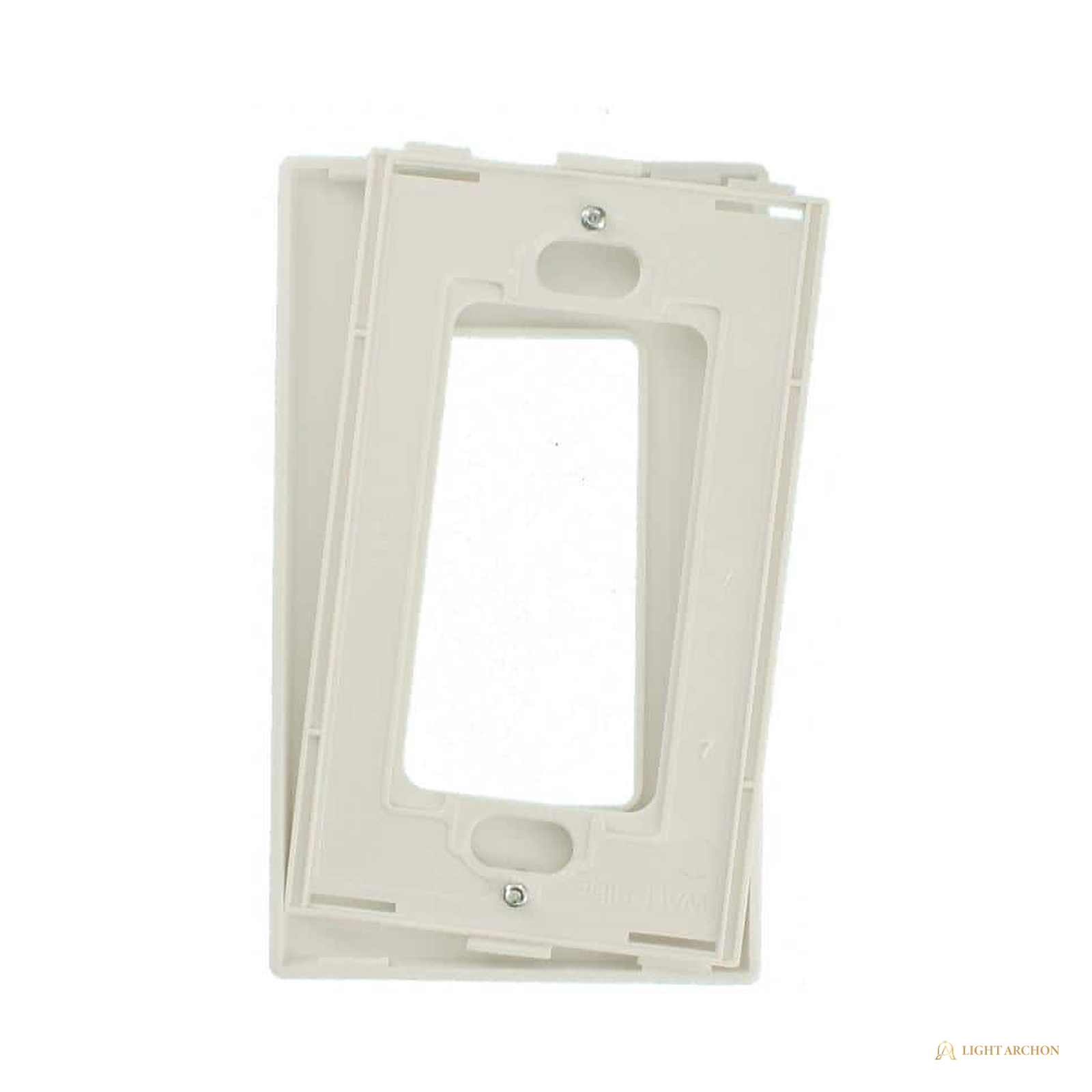 Light Archon Veil 1-Gang Screwless Decorator Wall Plate, White - angle view
