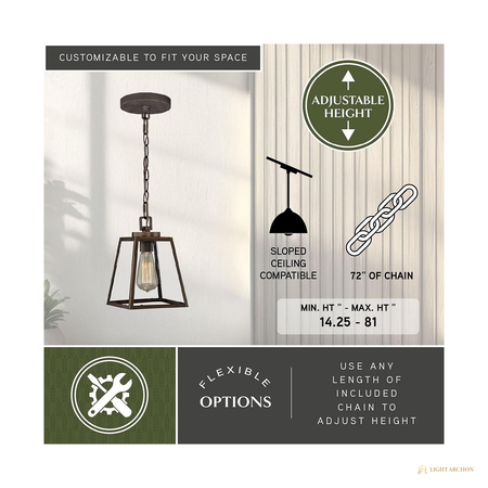 Light Archon Fenwick 7 in. Lantern Mini Pendant with Clear Glass Panels - angle view