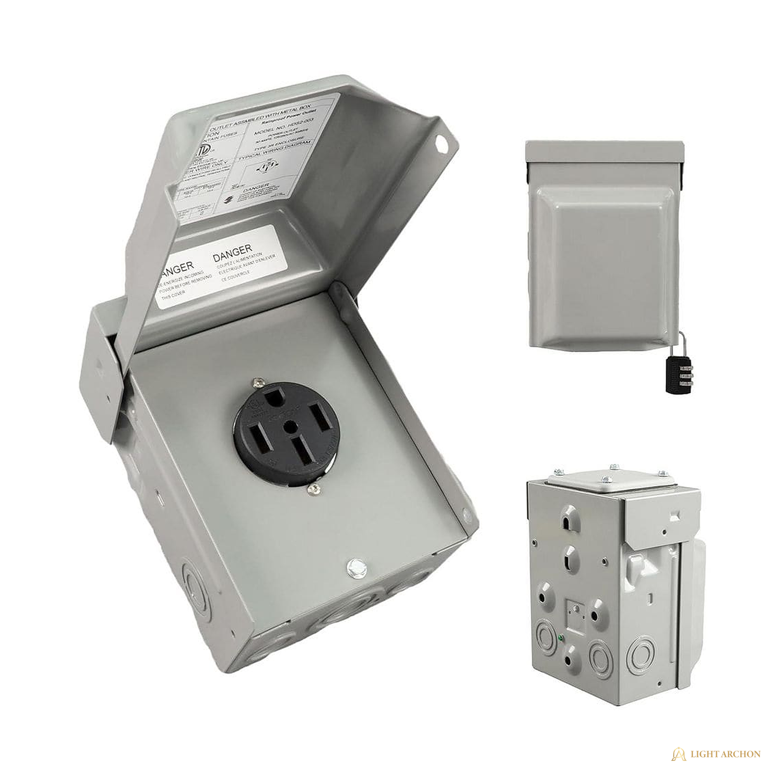 Light Archon PowerDock Outdoor Power Outlet Panels - angle view