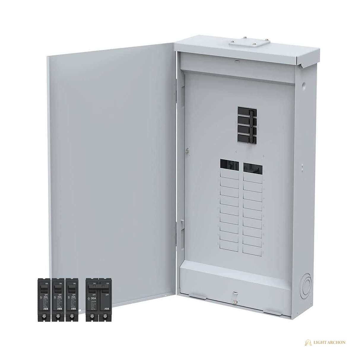 Light Archon Rampart 200A Plug-On Neutral Load Center - angle view
