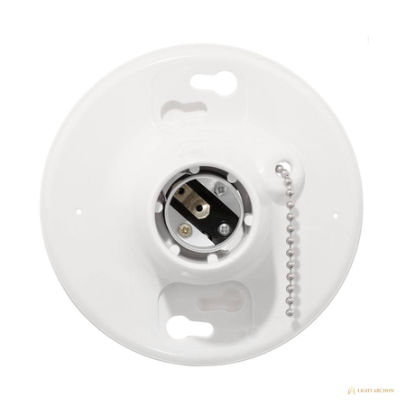 Light Archon Keystone Ceiling Lampholder, E26 Medium Base, White - construction detail