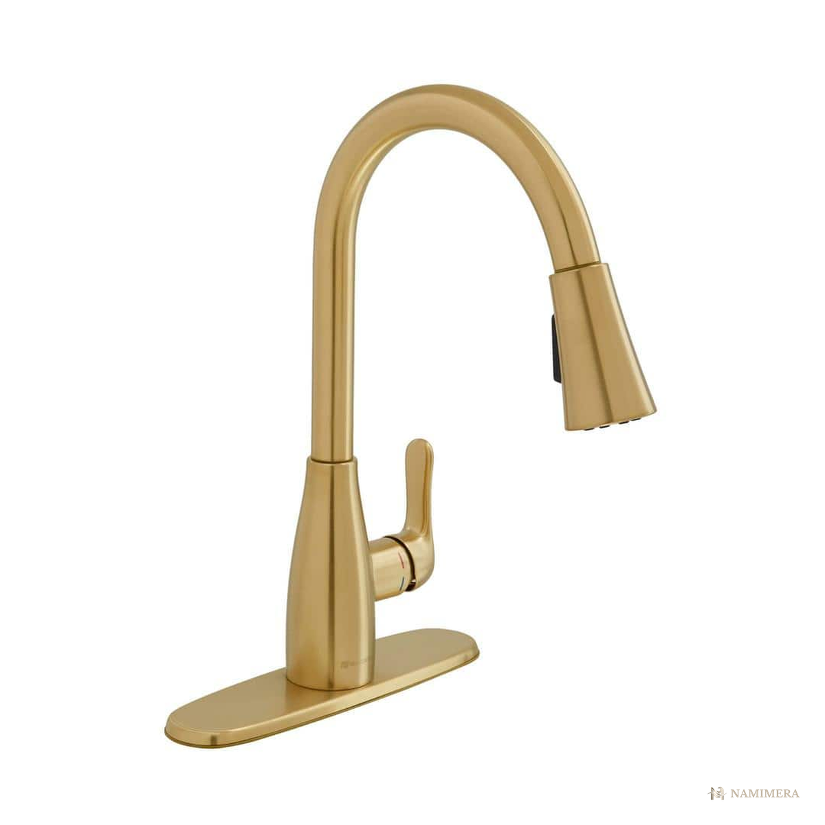 Namimera Single-Handle Pull-Down Kitchen Faucet with Power Spray, 1.8 GPM, Stainless Steel - mg finish