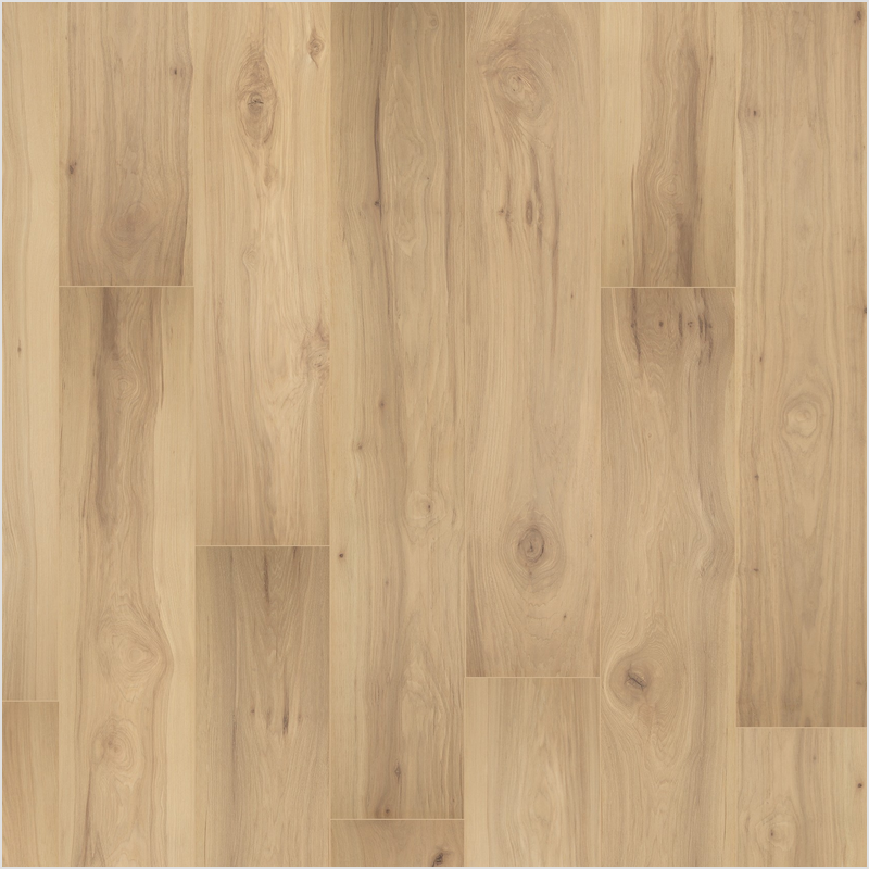 Lumber God AC4 Premium Laminate Wood Flooring, 12 mm with Attached Pad - Caramelized Hickory finish swatch