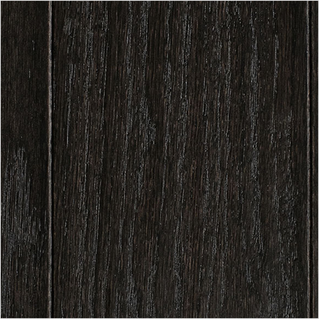 Lumber God Engineered Hardwood Flooring, 5 in Wide Plank, Hickory Red Oak and Walnut - Ebony finish swatch