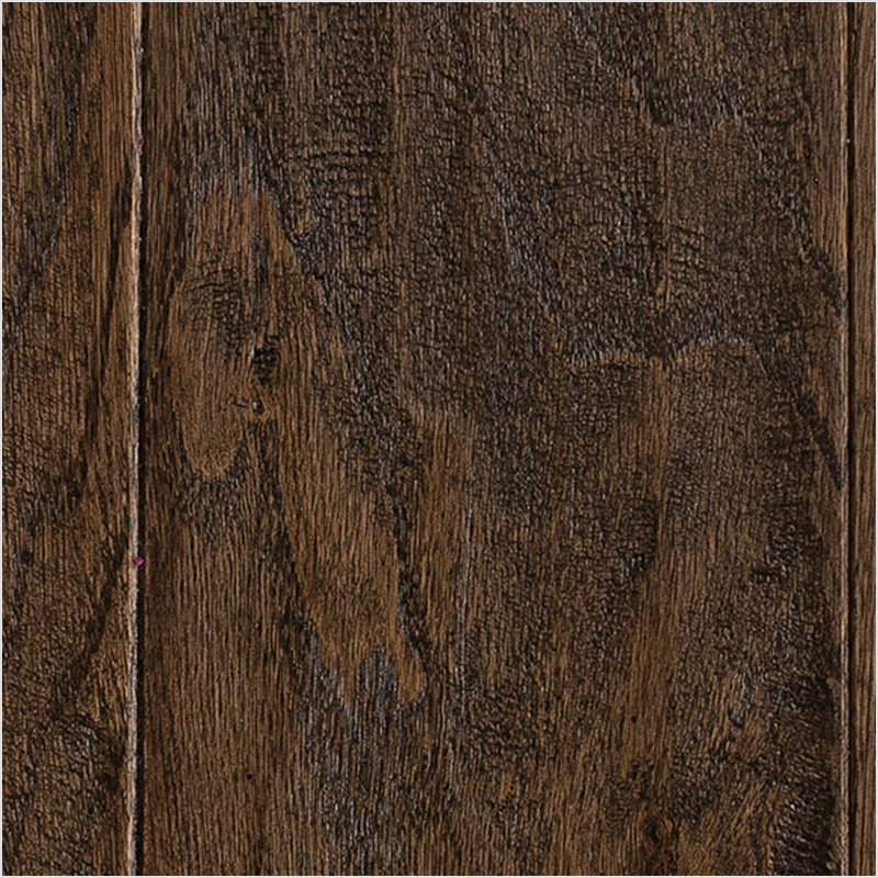 Lumber God Engineered Hardwood Flooring, 5 in Wide Plank, Hickory Red Oak and Walnut - Espresso finish swatch