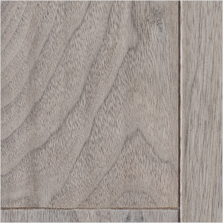 Lumber God Engineered Hardwood Flooring, 5 in Wide Plank, Hickory Red Oak and Walnut - Frost finish swatch