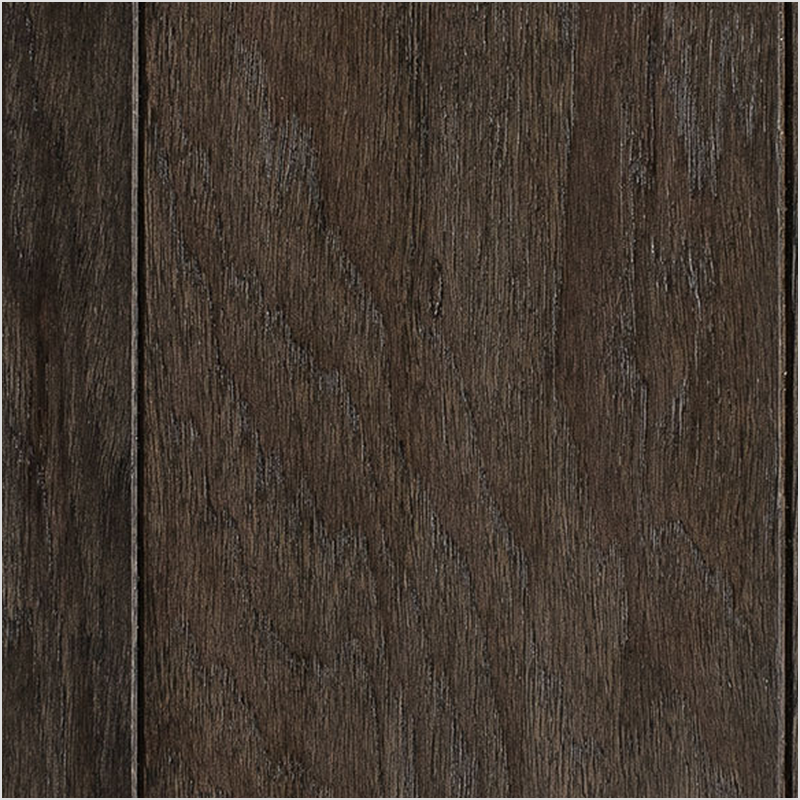 Lumber God Engineered Hardwood Flooring, 5 in Wide Plank, Hickory Red Oak and Walnut - Granite finish swatch