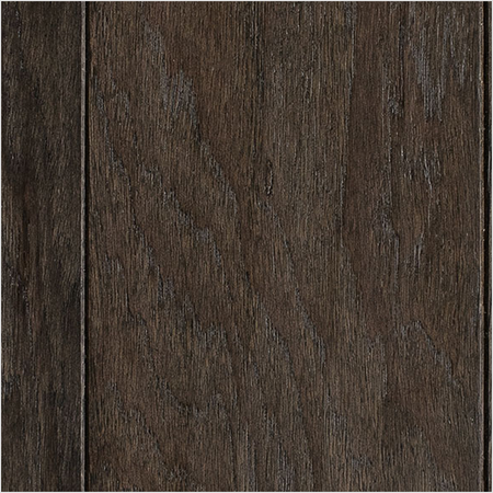 Lumber God Engineered Hardwood Flooring, 5 in Wide Plank, Hickory Red Oak and Walnut - Granite finish swatch