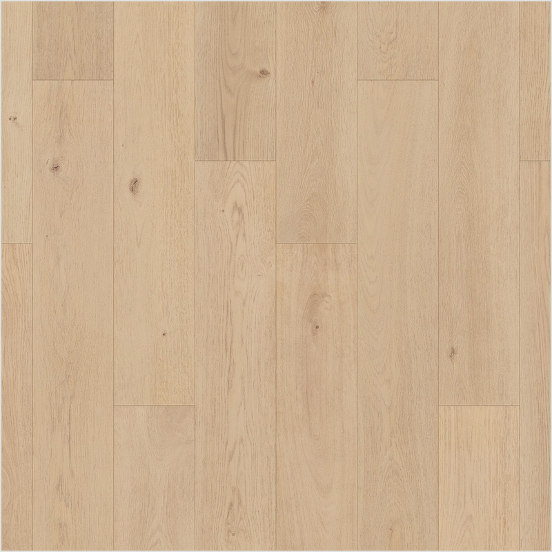 Lumber God AC4 Premium Laminate Wood Flooring, 12 mm with Attached Pad - Light Beige Oak finish swatch