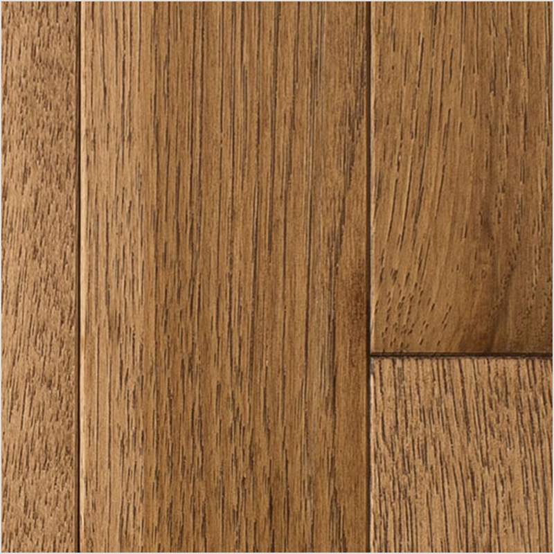 Lumber God Solid Hickory Hardwood Flooring, 3/4 in, Prefinished - Saddle finish swatch