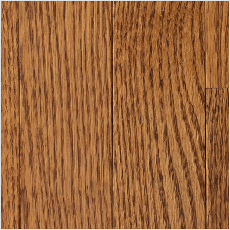 Lumber God Solid Red Oak Strip Flooring, 3/4 in, Prefinished - Saddle finish swatch