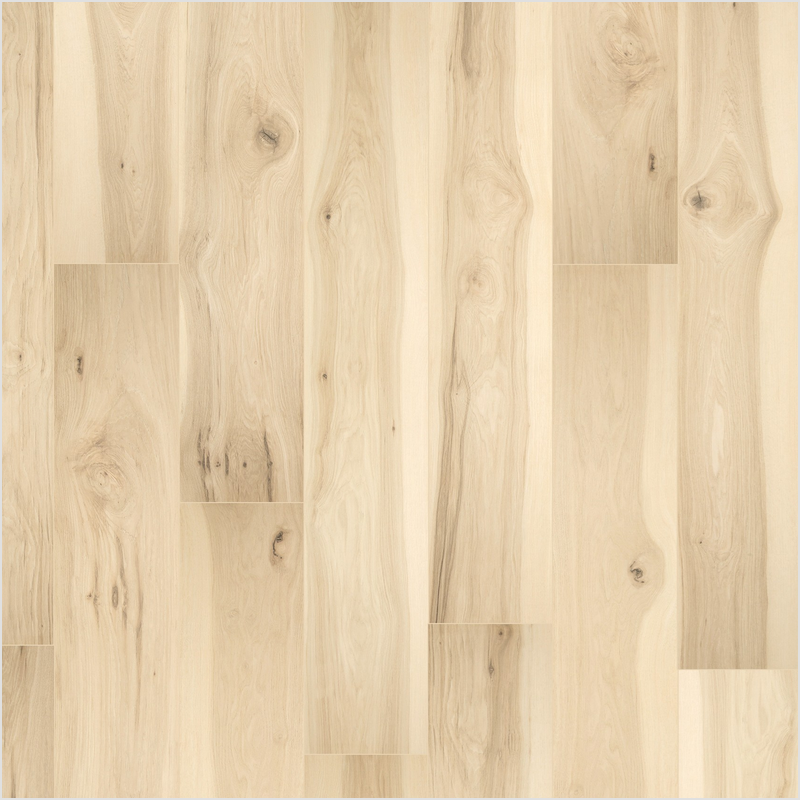 Lumber God AC4 Premium Laminate Wood Flooring, 12 mm with Attached Pad - Sugared Hickory finish swatch
