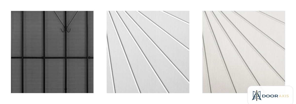 Door Axis 36 in x 80 in Steel Surface Mount Security Screen Door with Expanded Metal Screen - finish options