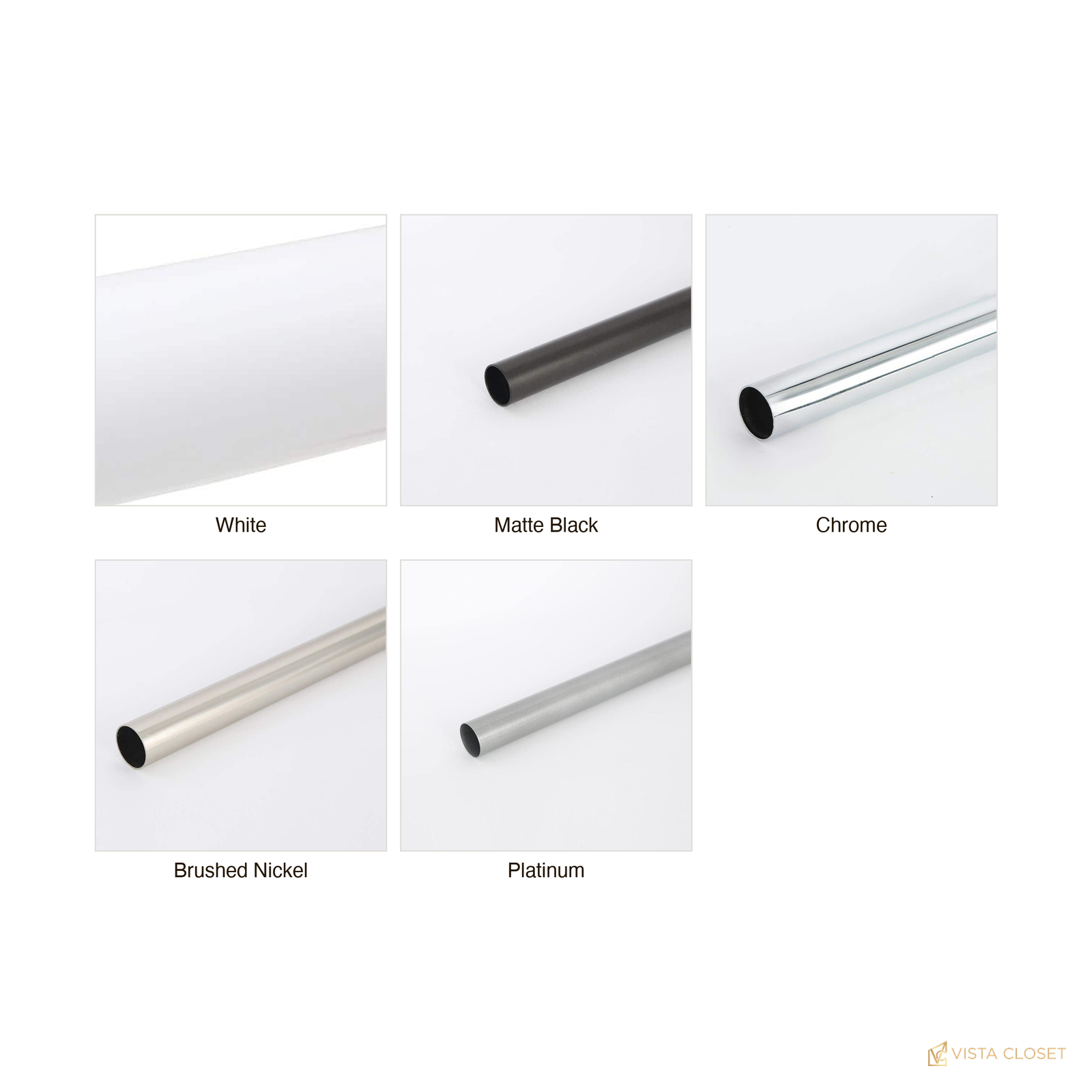 Vista Closet 72 in. Heavy-Duty Steel Closet Rod - finish options