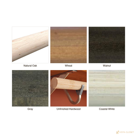 Vista Closet 96 in. Heavy-Duty Wood Closet Rod - finish options