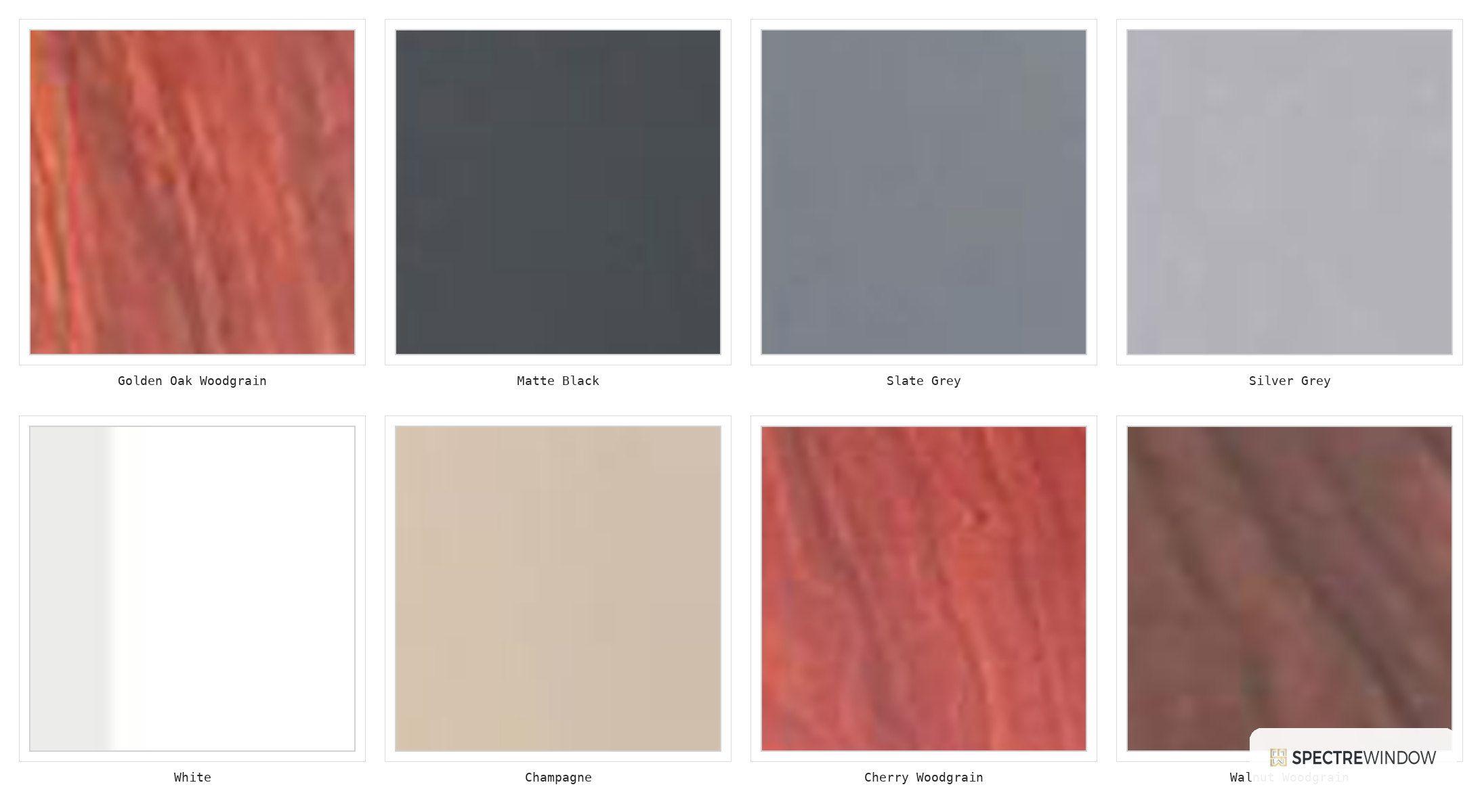 Spectre Window 135 Series Thermally Broken Aluminum Window with Integrated Security Screen - finish swatch overview