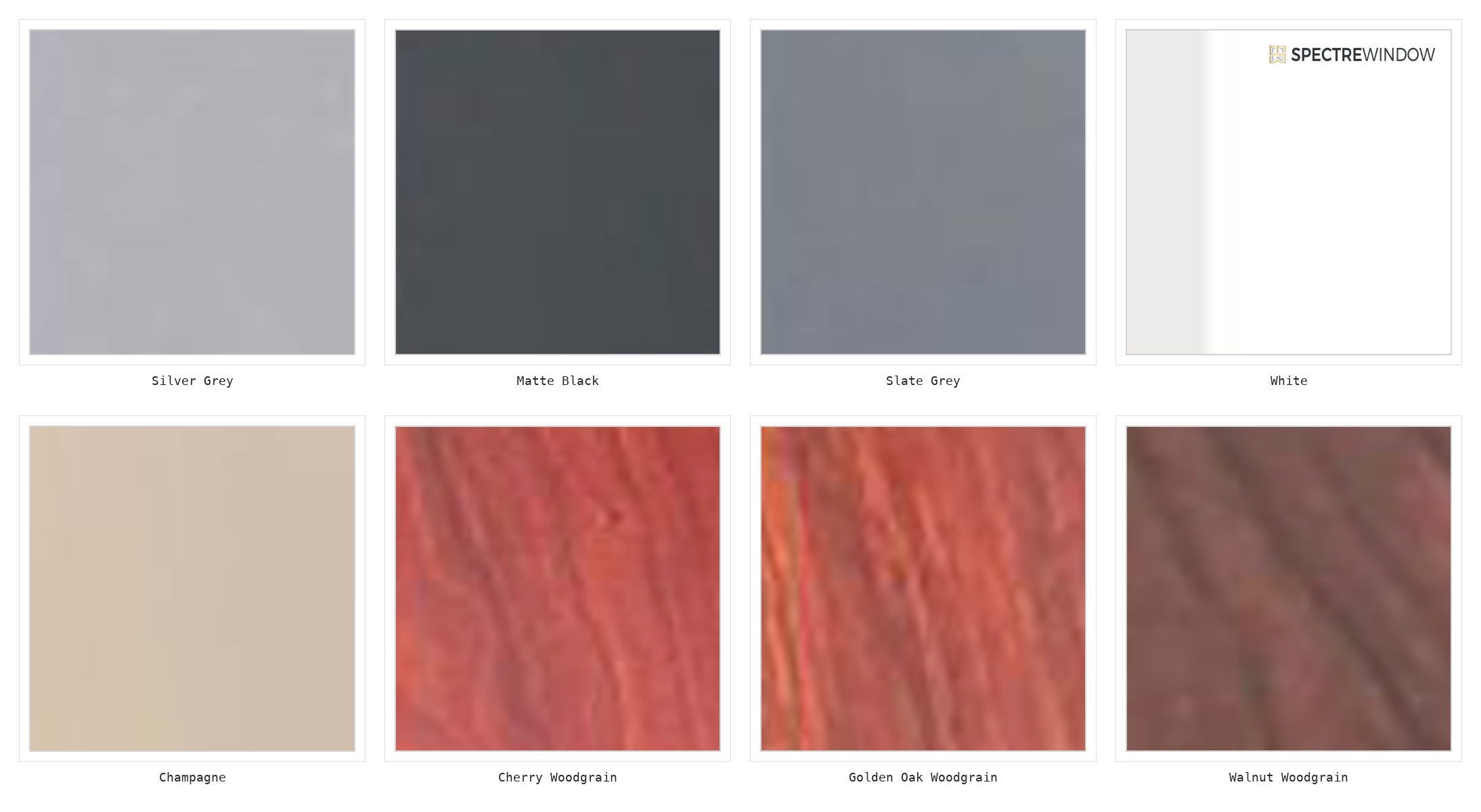 Spectre Window 130 Series Exposed Frame Aluminum Curtain Wall System - finish swatch overview
