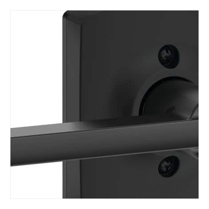 Door Axis Matte Black Non-Turning Dummy Door Lever with Arch Trim - finish swatch