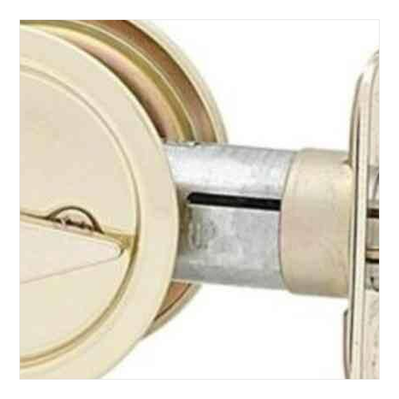 Door Axis Round Pocket Door Privacy Lock, Polished Brass - finish swatch
