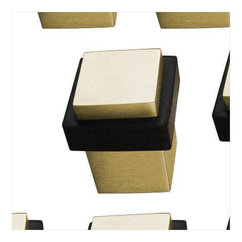 Door Axis Stainless Steel Square Floor Door Stop, Satin Brass, 10-Pack - finish swatch