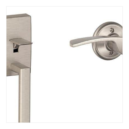 Door Axis Satin Nickel Single Cylinder Entry Handleset, Right-Hand Interior Lever - finish swatch