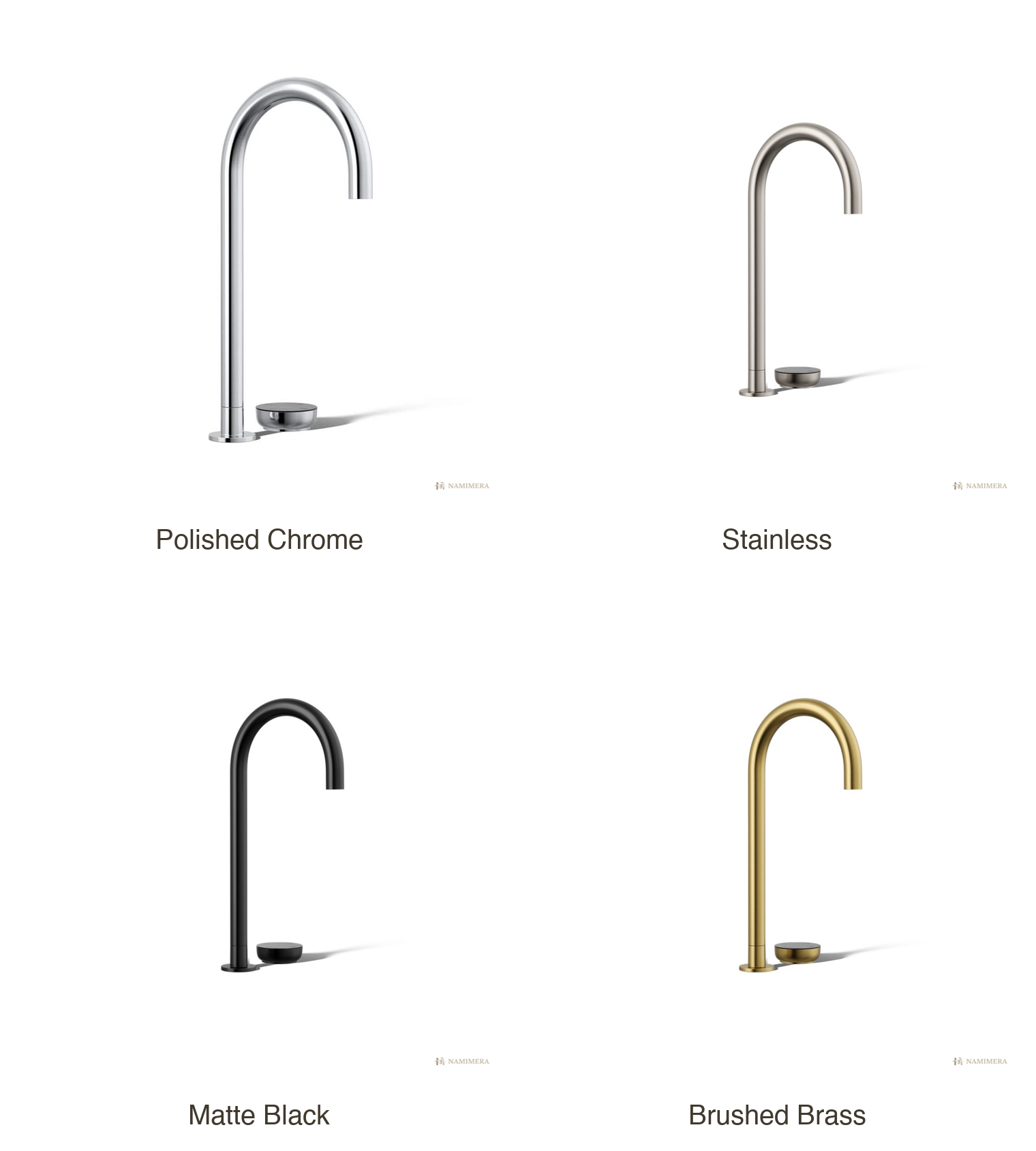 Namimera Tall-Arc Four-Mode Beverage Faucet, Touch Interface, Polished Chrome - finish options