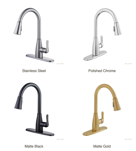 Namimera Single-Handle Pull-Down Kitchen Faucet with Power Spray, 1.8 GPM, Stain - finish options