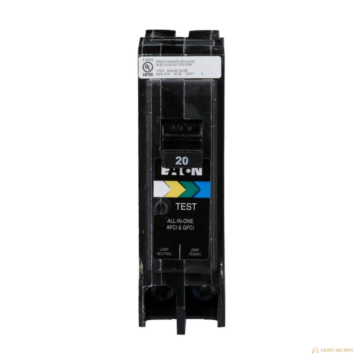 Light Archon Aegis 20A Single-Pole Circuit Breaker - angle view
