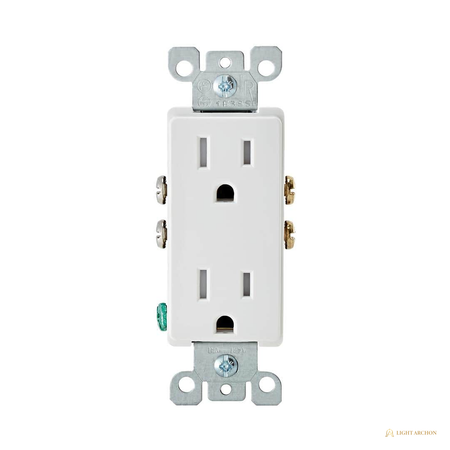 Light Archon Hearthline 15A Duplex Outlet - angle view