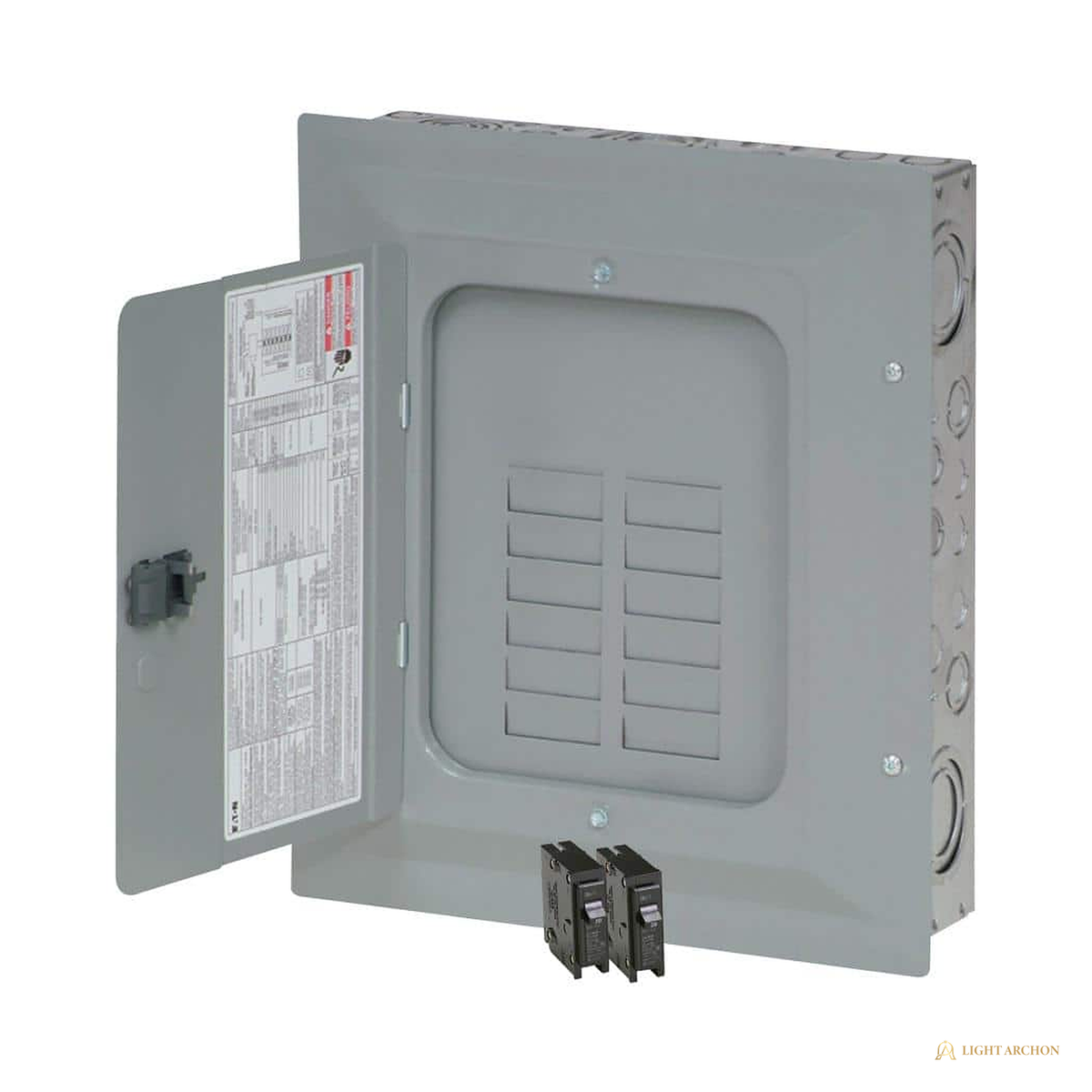 Light Archon Bulwark 125A Main Lug Load Center - angle view