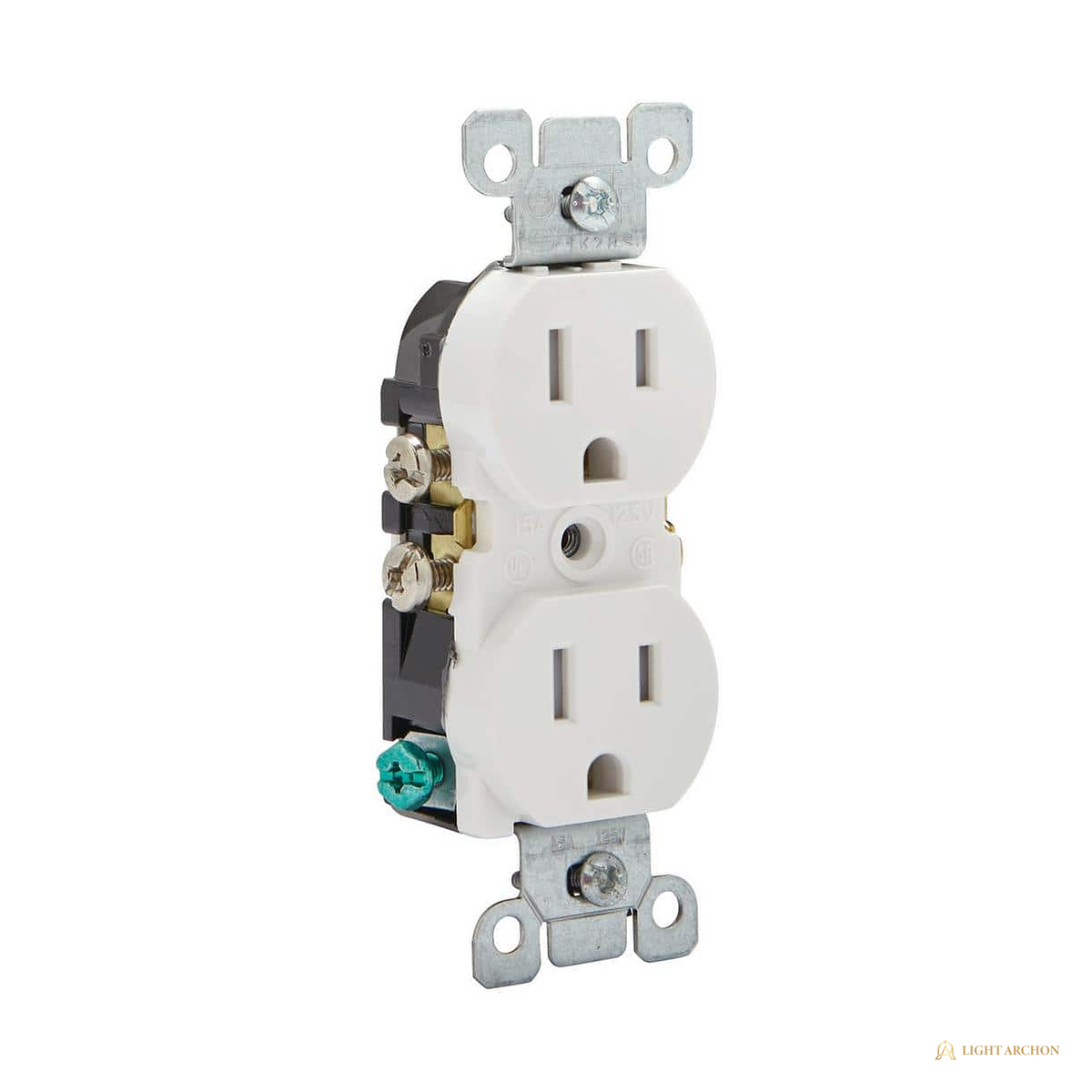 Light Archon Crestline 15A Duplex Outlet 10-Pack - angle view