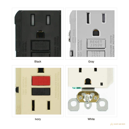 Light Archon Sentinel 15A Self-Test GFCI Duplex Outlet - finish options
