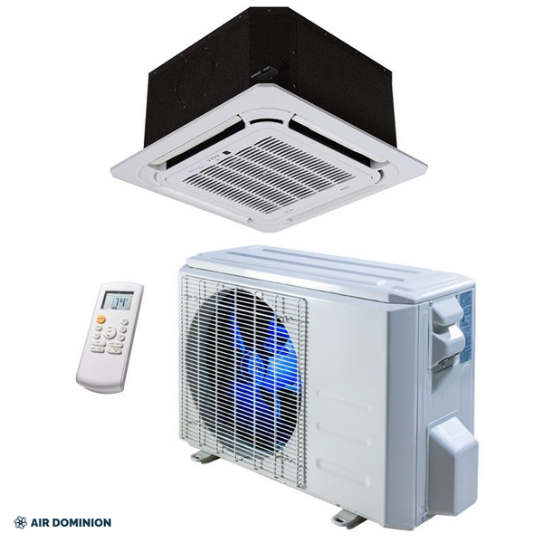 Air Dominion 12,000 BTU 21.1 SEER2 Single Zone Ceiling Cassette Mini Split Heat Pump System