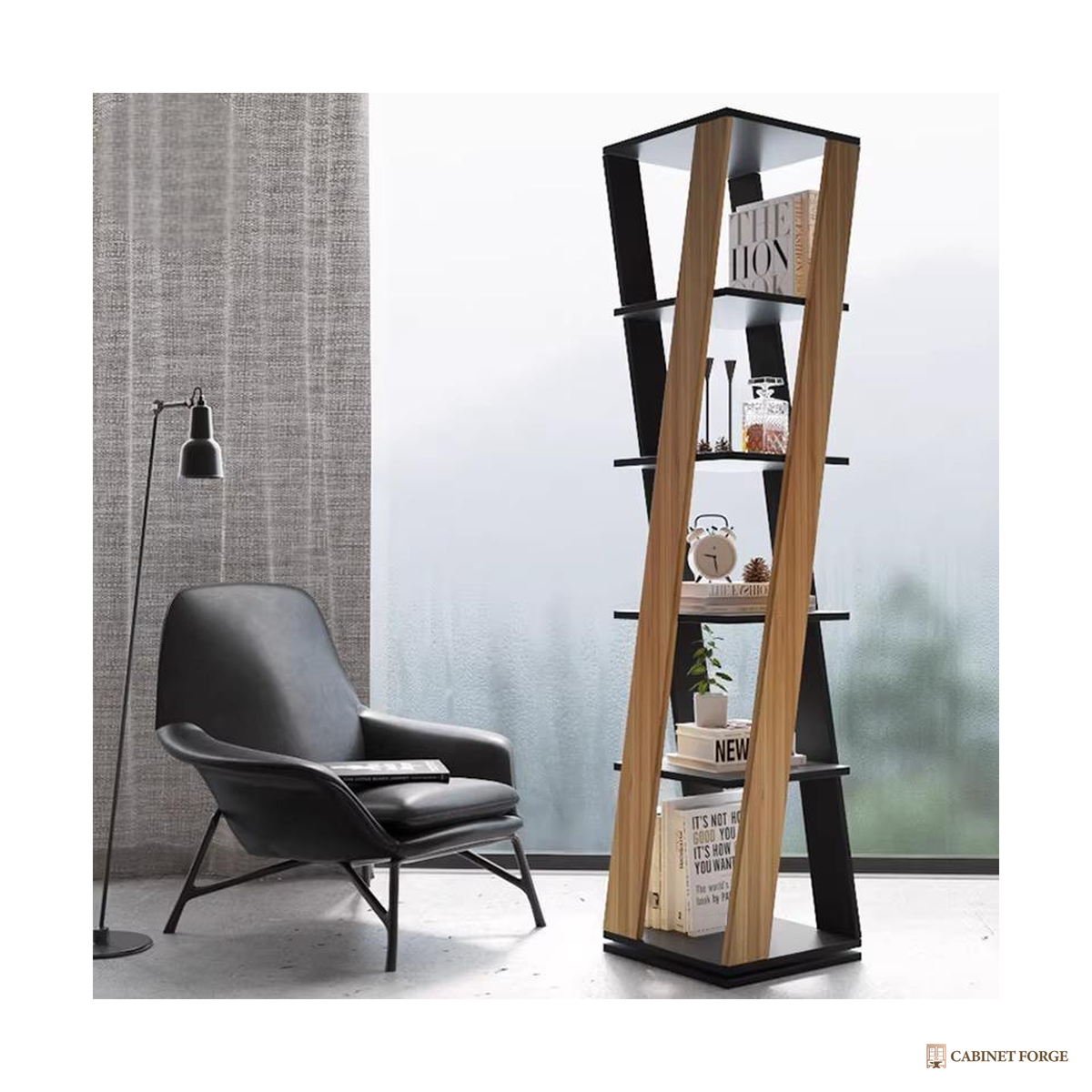 Cabinet Forge Rotating Bookcase Tower - alternate view