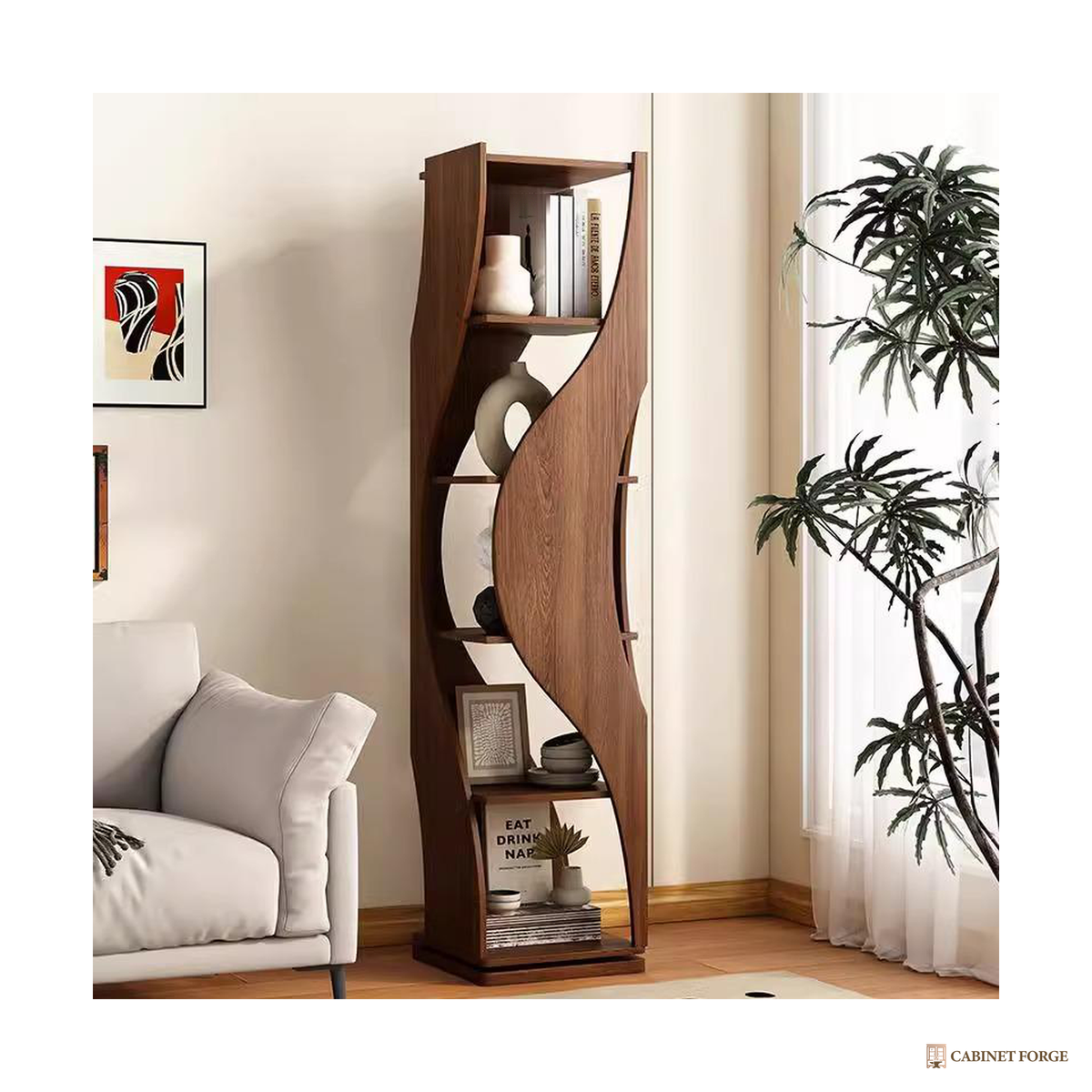 Cabinet Forge Rotating Bookcase Tower - alternate view