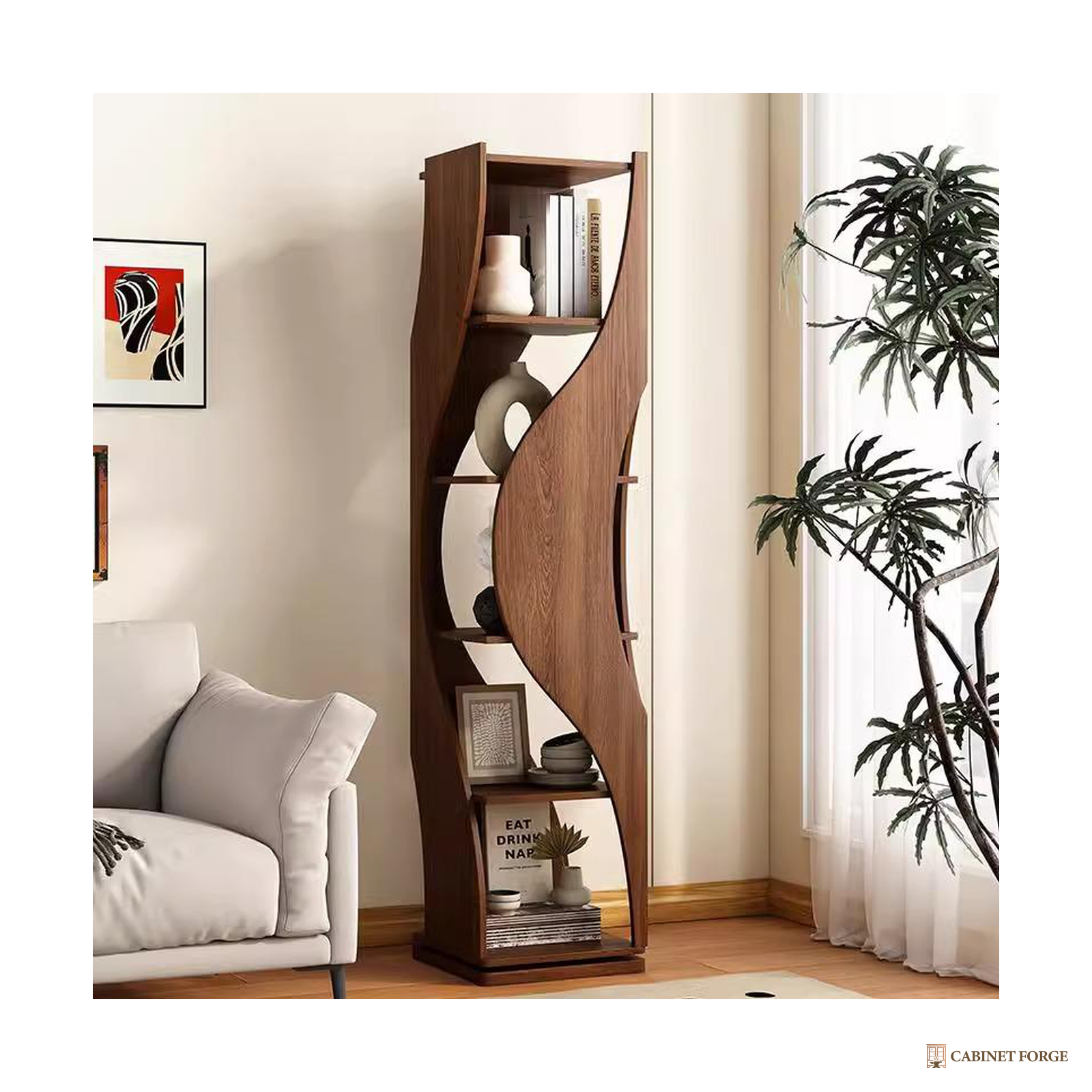Cabinet Forge Rotating Bookcase Tower - alternate view