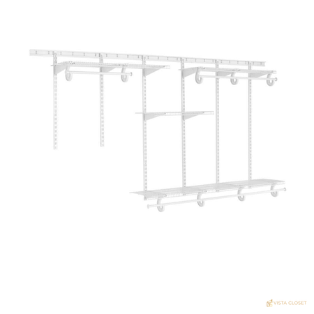 Vista Closet 5 ft to 8 ft Heavy-Duty Adjustable Steel Closet Kit - front view